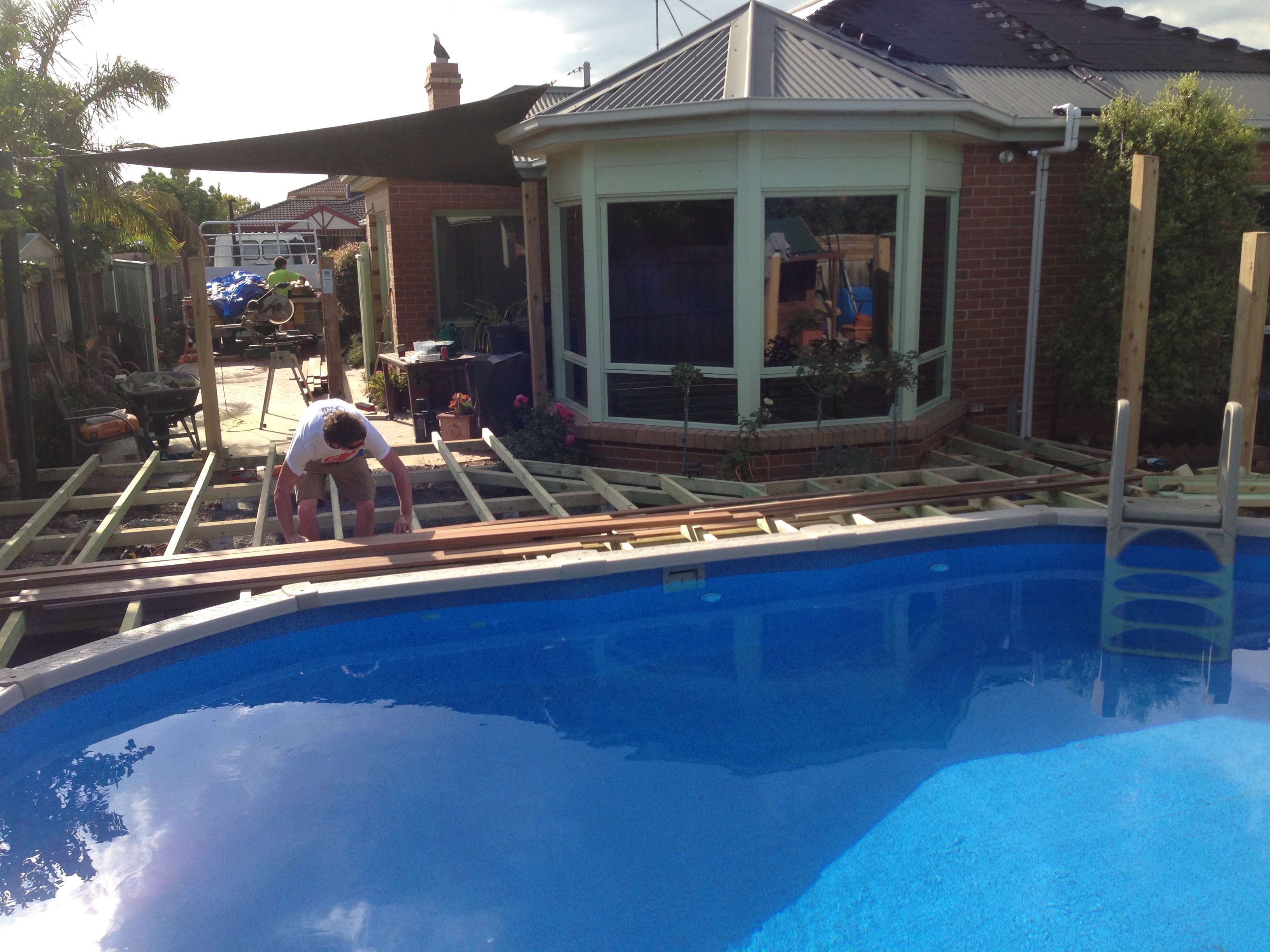 decking around pool start to finish (3)