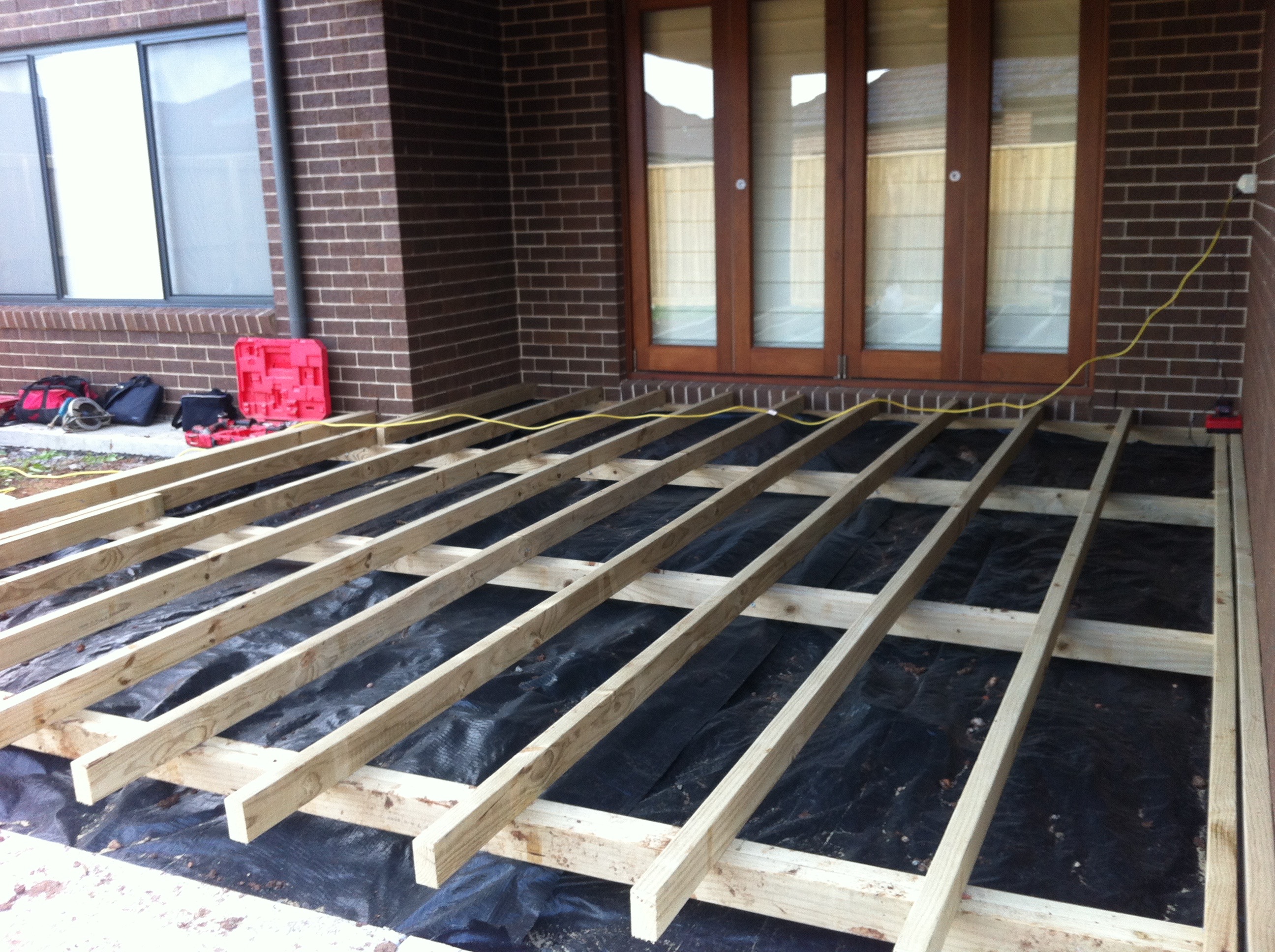 decking framework with weedmat (2)