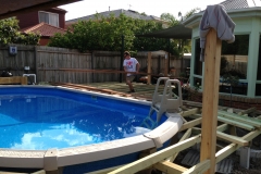 decking around pool start to finish (2)